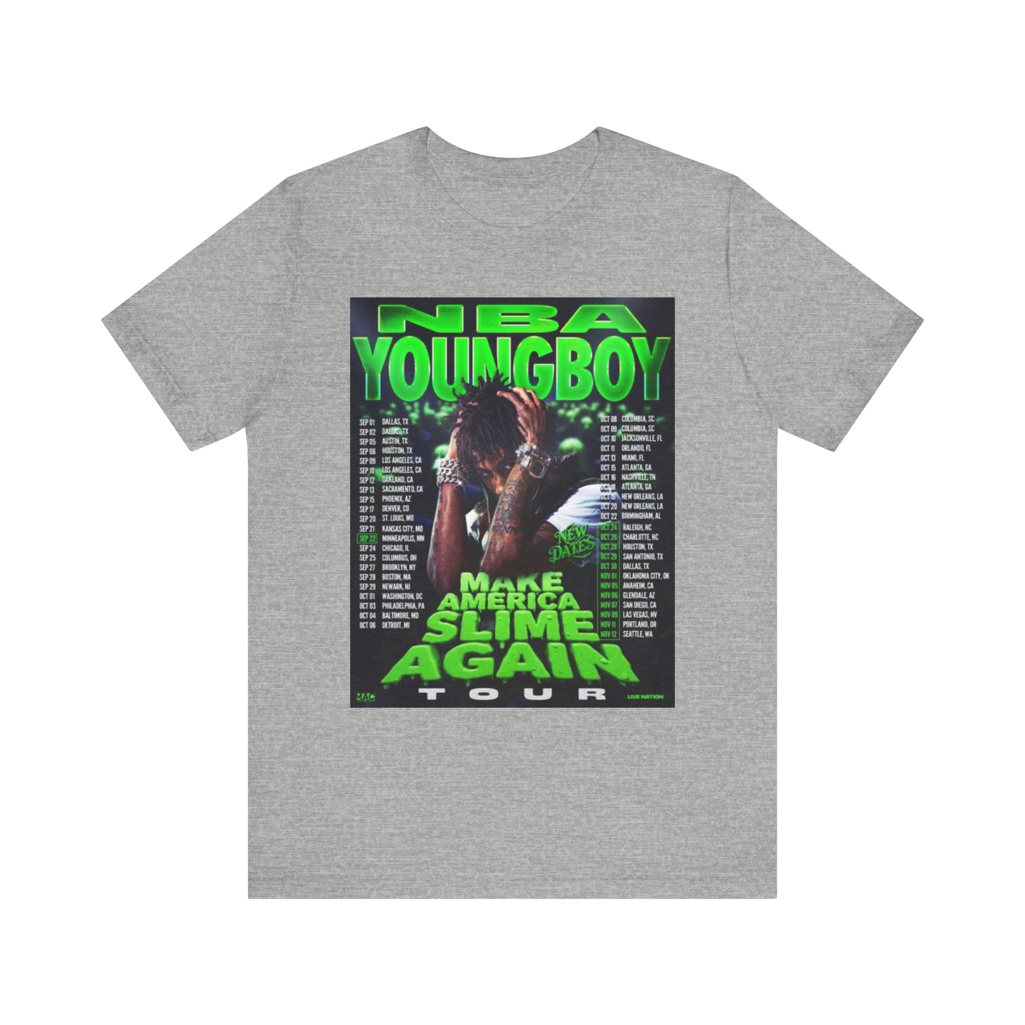 NBA YoungBoy Slime Tour Tee, Unisex Graphic T-Shirt, Music Apparel, Streetwear, Concert Merchandise, Gift for Fans