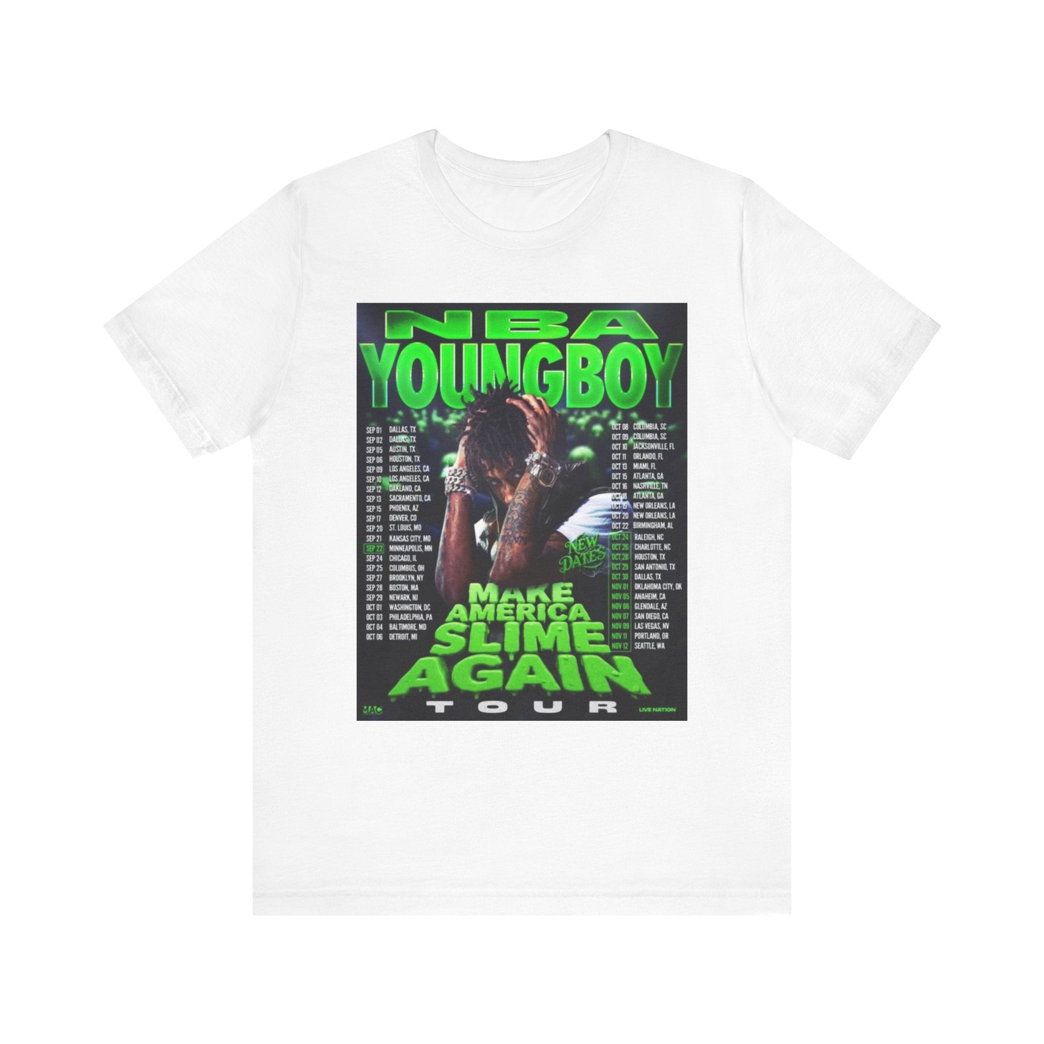 NBA YoungBoy Slime Tour Tee, Unisex Graphic T-Shirt, Music Apparel, Streetwear, Concert Merchandise, Gift for Fans