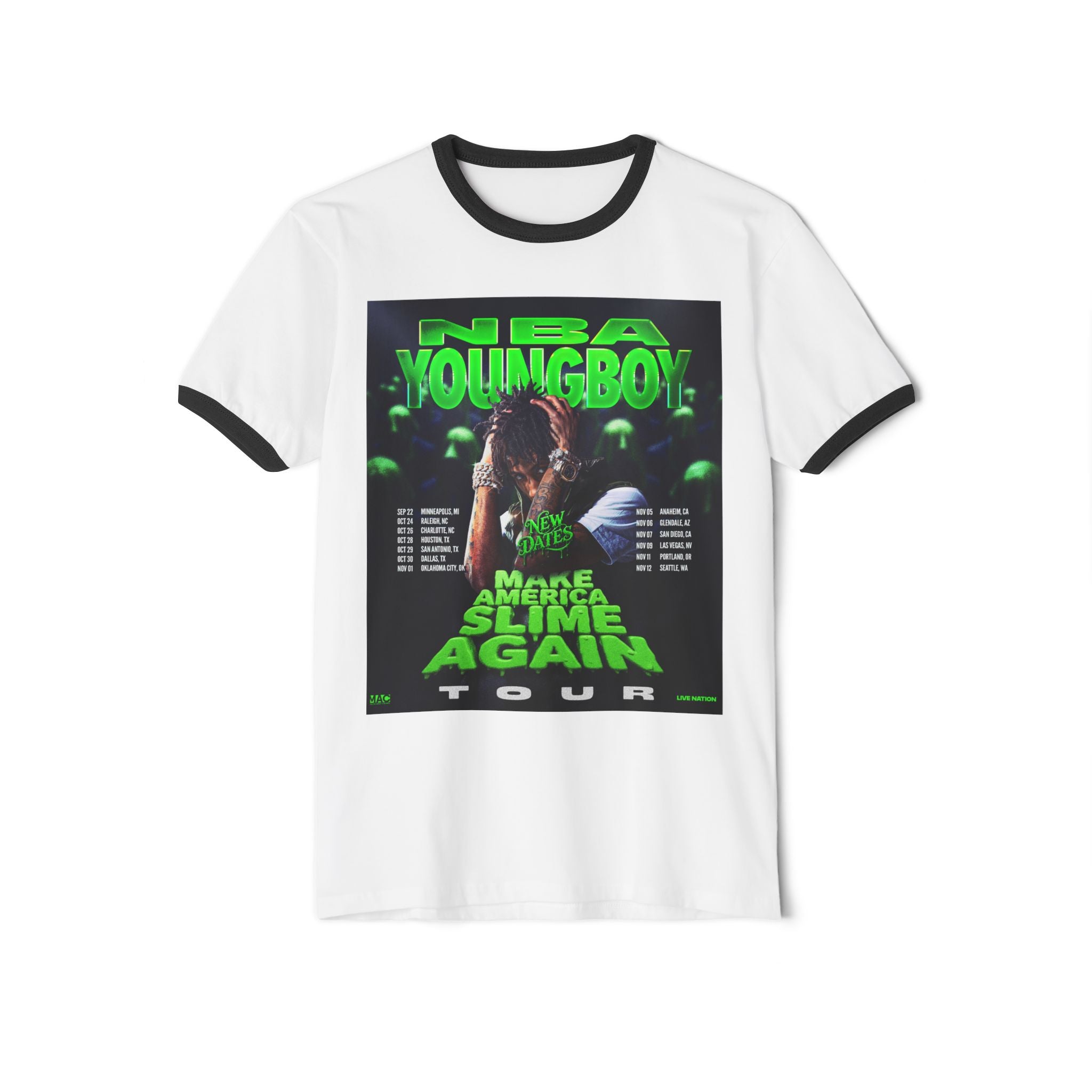 NBA YoungBoy Tour Ringer T-Shirt | Streetwear Fan Tee, Hip-Hop Style, Concert Outfits, Gift for Music Lovers, Unisex Cotton Top