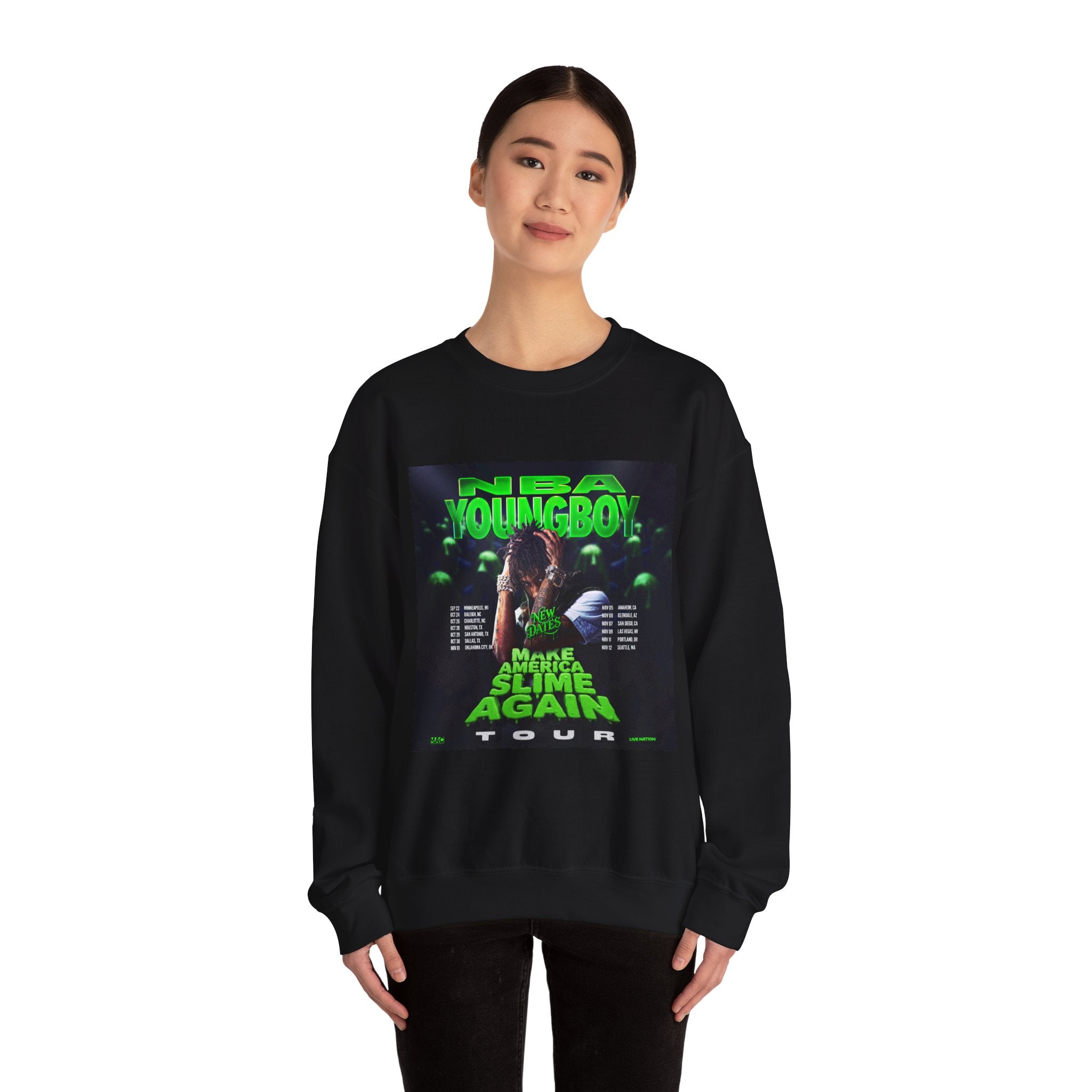 NBA YoungBoy Tour Crewneck Sweatshirt, Unisex Music Apparel, Concert Sweatshirt, Hip-Hop Fashion, Streetwear Style, Gift for Fans