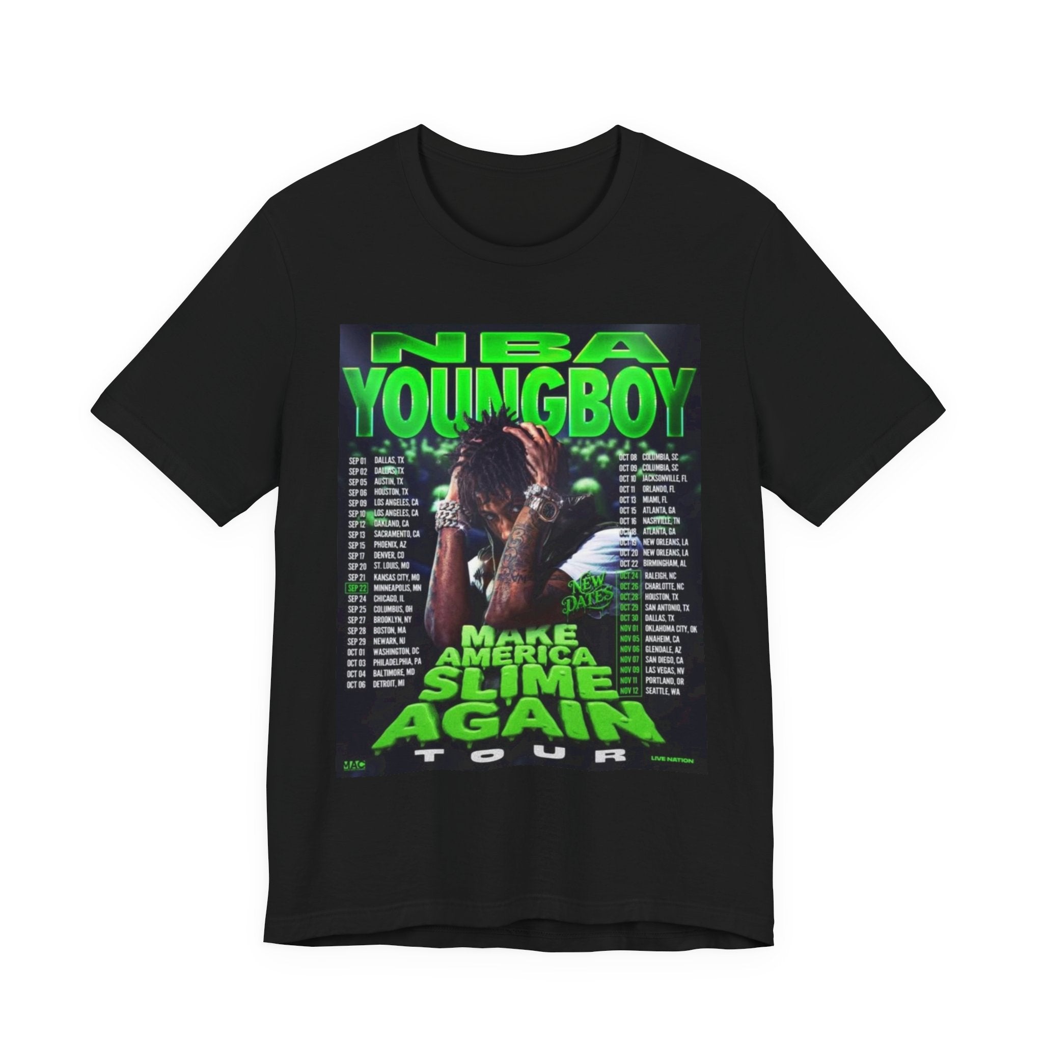 NBA YoungBoy Slime Tour Tee, Unisex Graphic T-Shirt, Music Apparel, Streetwear, Concert Merchandise, Gift for Fans