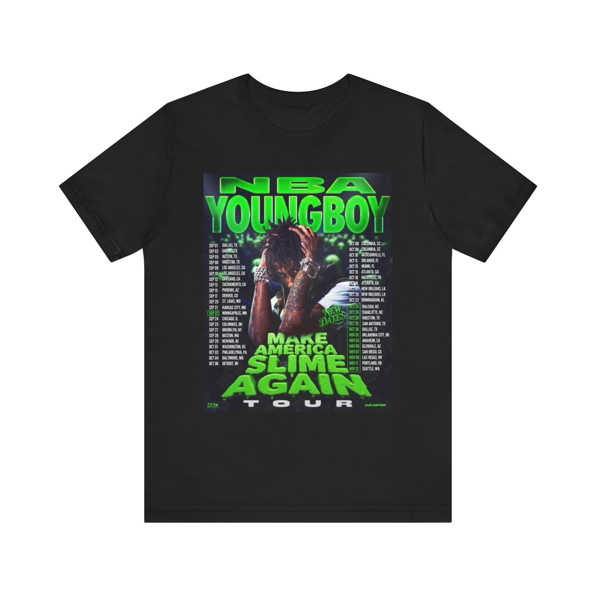 NBA YoungBoy Slime Tour Tee, Unisex Graphic T-Shirt, Music Apparel, Streetwear, Concert Merchandise, Gift for Fans