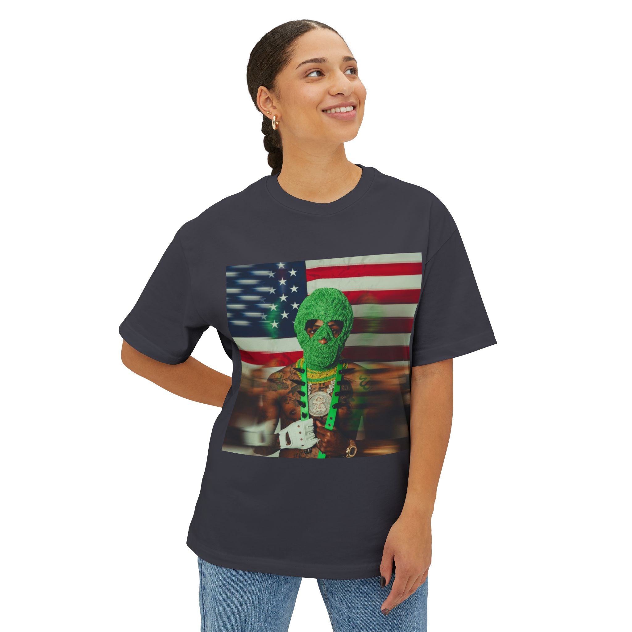 Alien Vibes Oversized Tee, Casual Graphic Tee, Unisex Streetwear, Gift for UFO Lovers, Edgy Summer Fashion