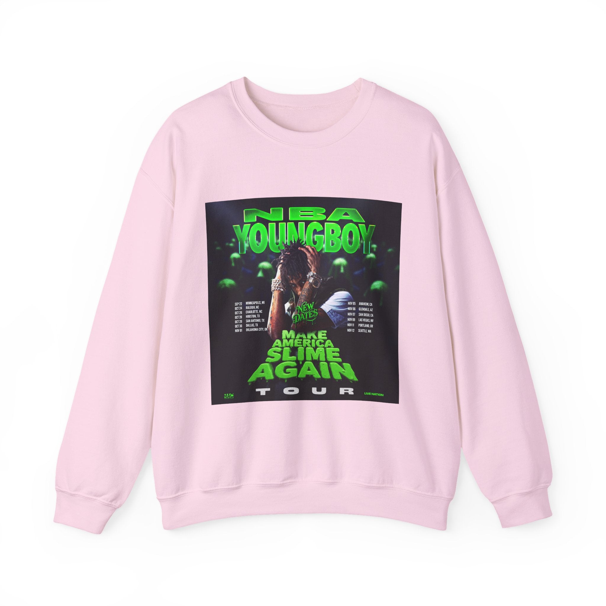 NBA YoungBoy Tour Crewneck Sweatshirt, Unisex Music Apparel, Concert Sweatshirt, Hip-Hop Fashion, Streetwear Style, Gift for Fans