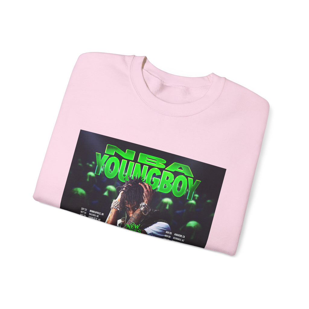 NBA YoungBoy Tour Crewneck Sweatshirt, Unisex Music Apparel, Concert Sweatshirt, Hip-Hop Fashion, Streetwear Style, Gift for Fans