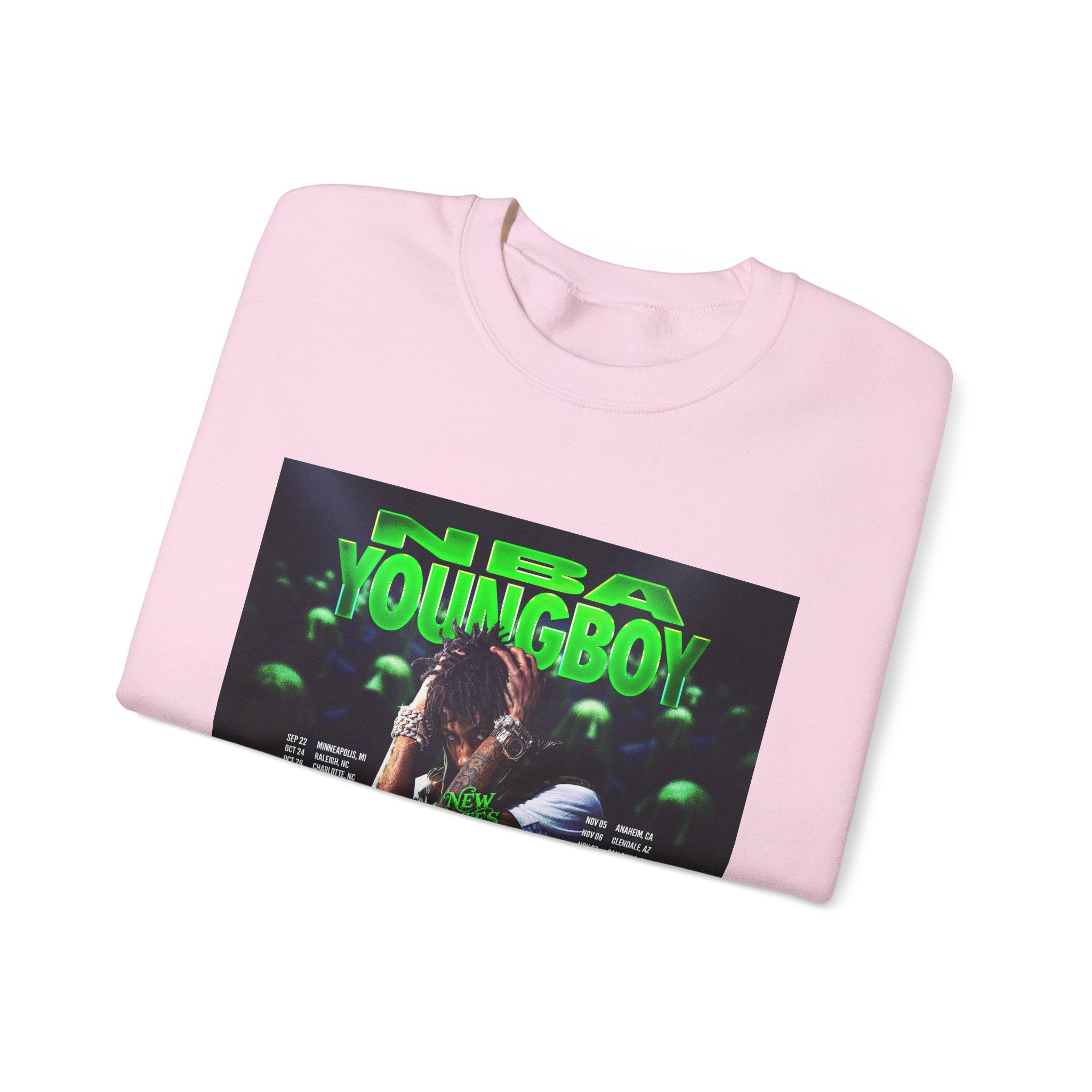 NBA YoungBoy Tour Crewneck Sweatshirt, Unisex Music Apparel, Concert Sweatshirt, Hip-Hop Fashion, Streetwear Style, Gift for Fans