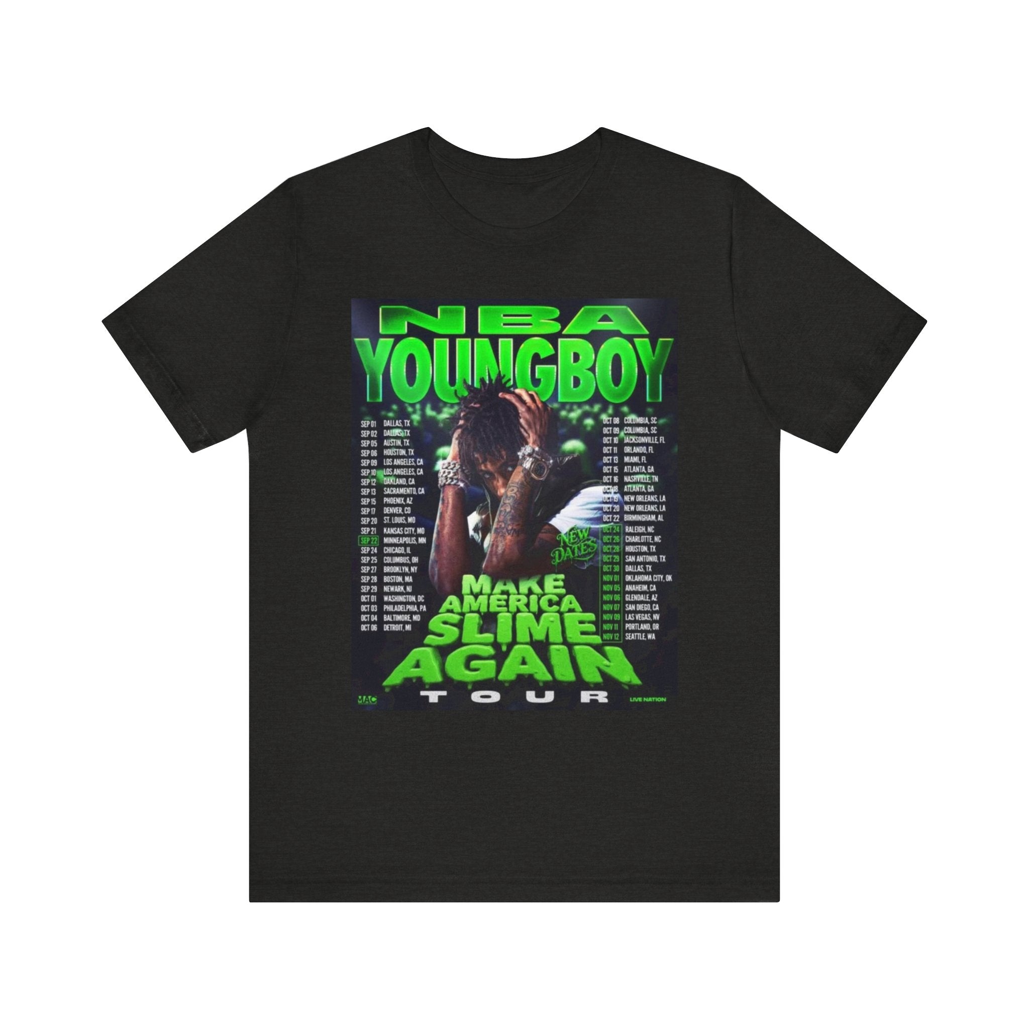NBA YoungBoy Slime Tour Tee, Unisex Graphic T-Shirt, Music Apparel, Streetwear, Concert Merchandise, Gift for Fans