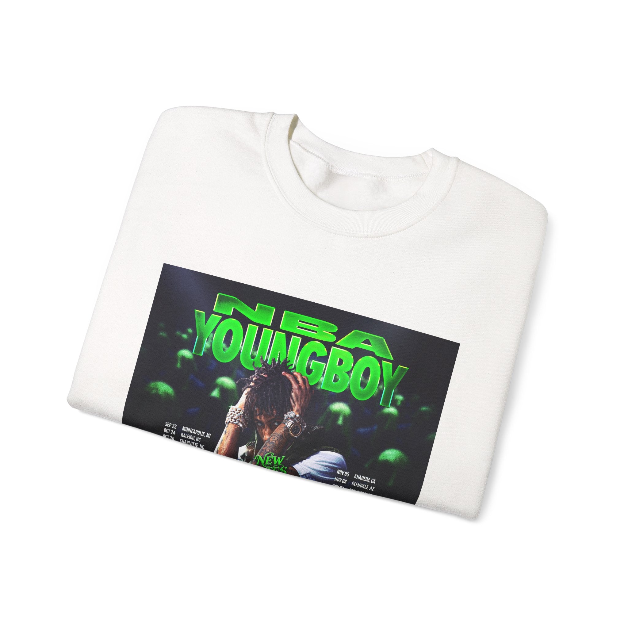 NBA YoungBoy Tour Crewneck Sweatshirt, Unisex Music Apparel, Concert Sweatshirt, Hip-Hop Fashion, Streetwear Style, Gift for Fans