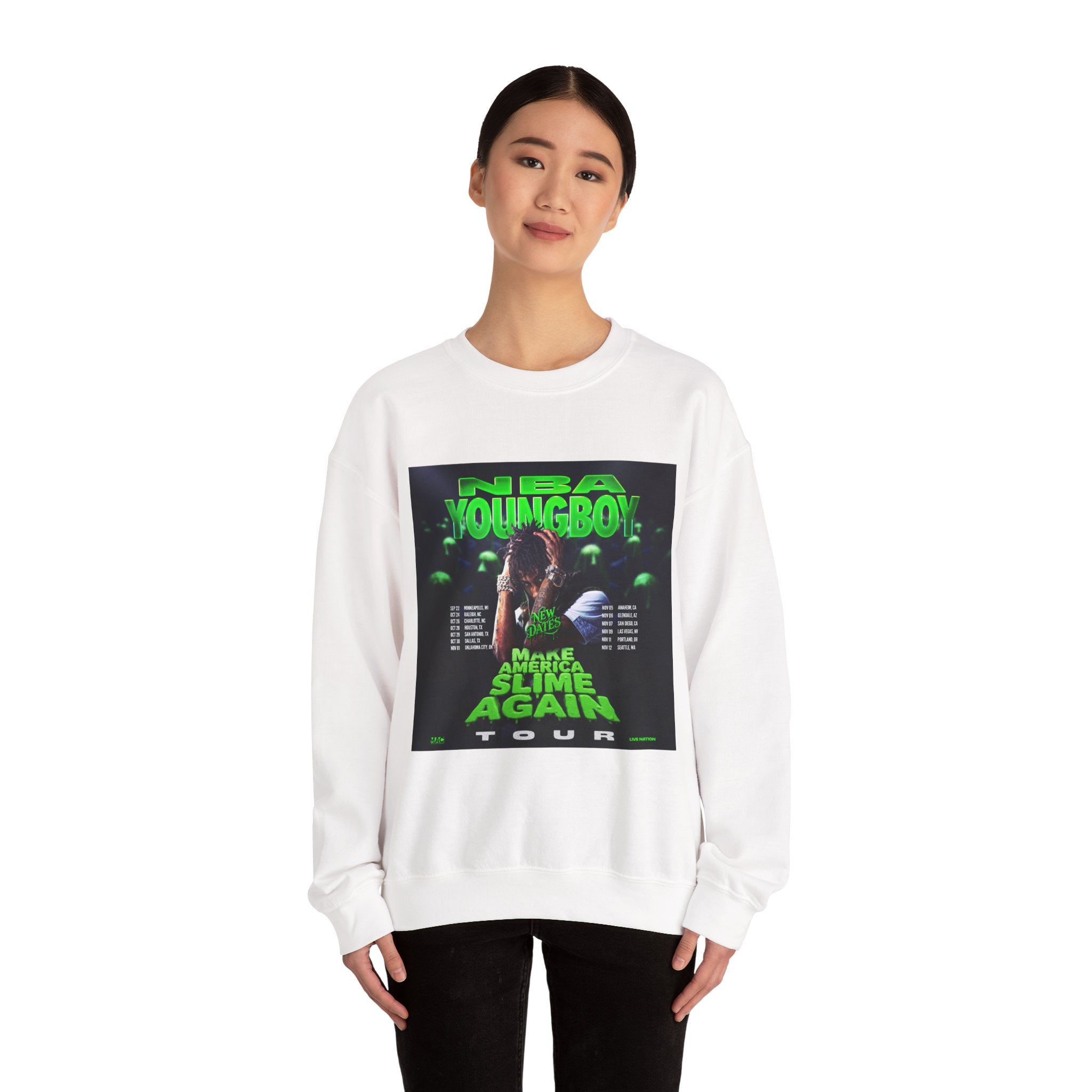 NBA YoungBoy Tour Crewneck Sweatshirt, Unisex Music Apparel, Concert Sweatshirt, Hip-Hop Fashion, Streetwear Style, Gift for Fans
