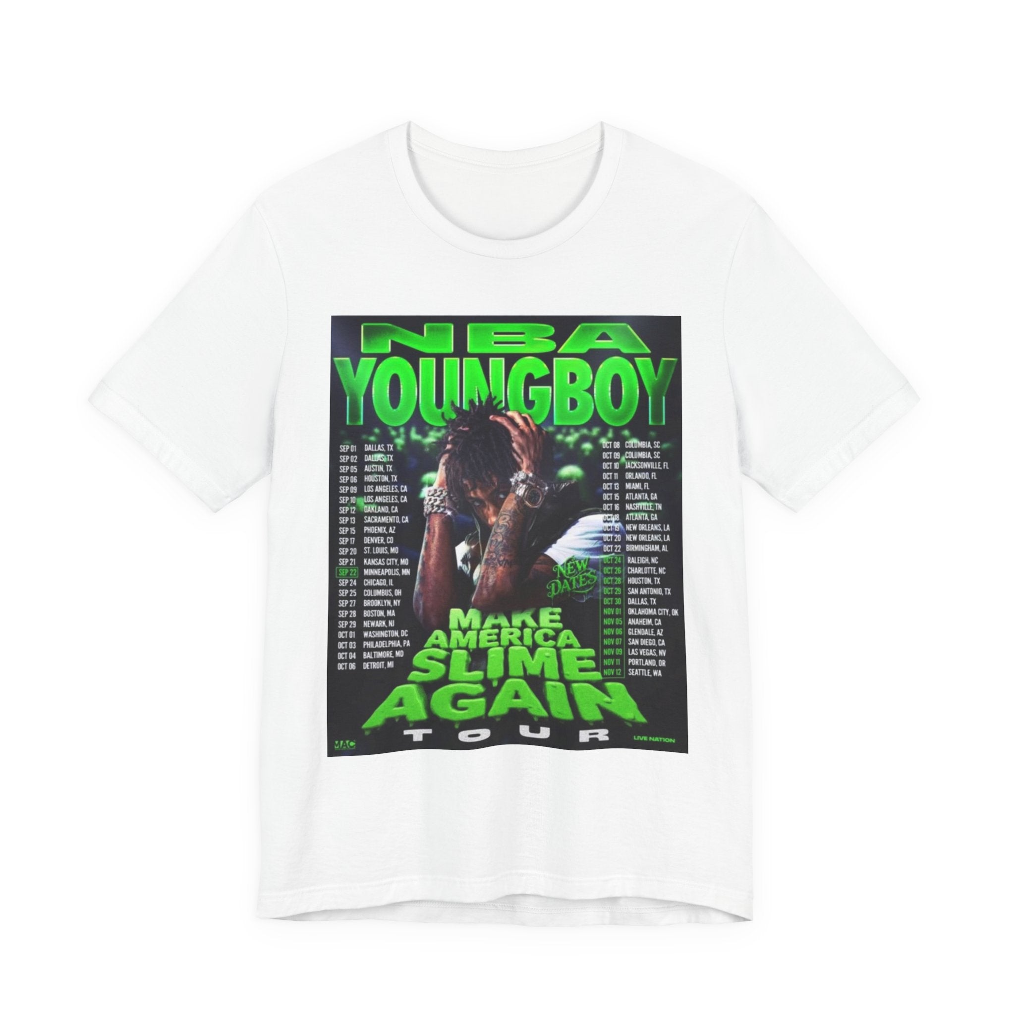 NBA YoungBoy Slime Tour Tee, Unisex Graphic T-Shirt, Music Apparel, Streetwear, Concert Merchandise, Gift for Fans