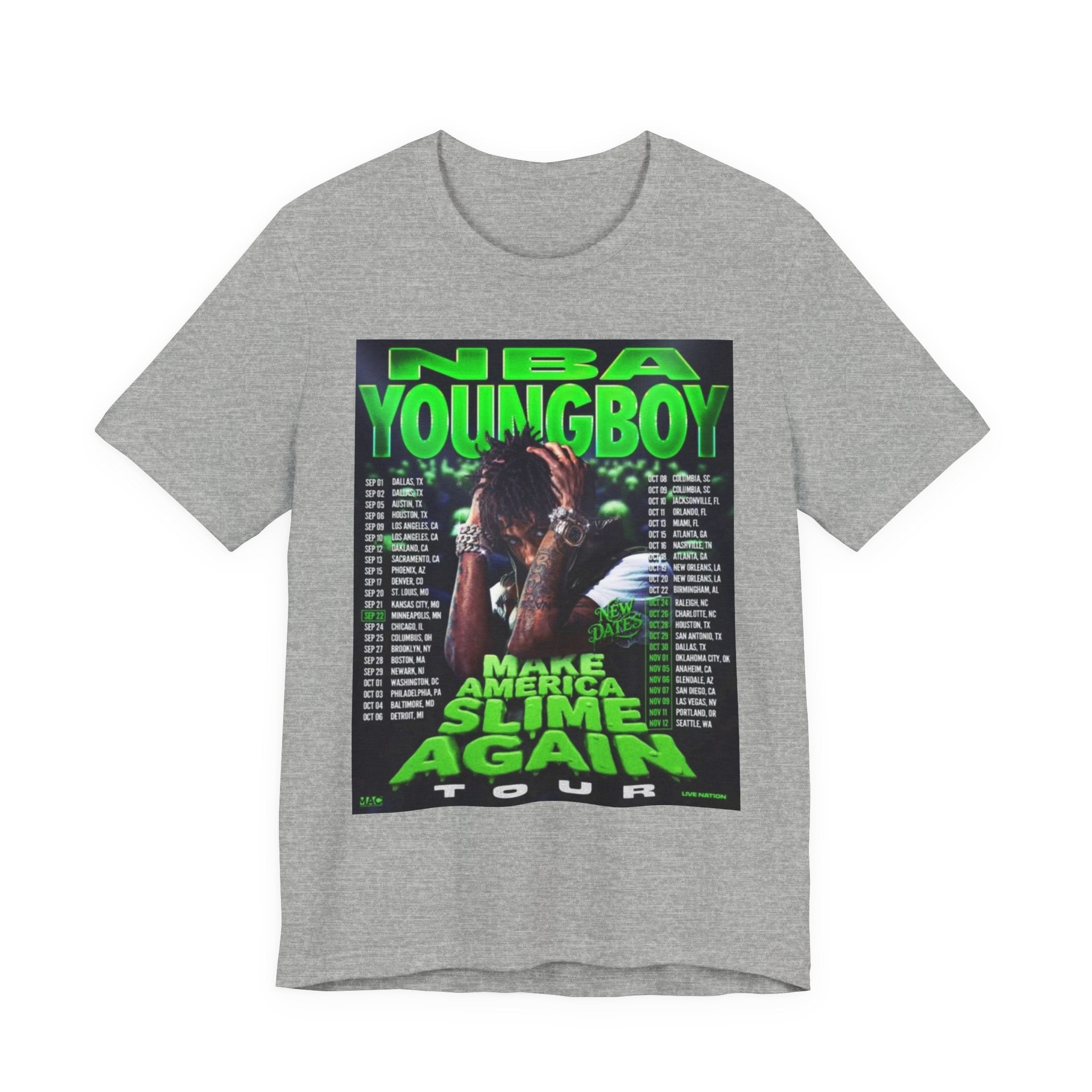 NBA YoungBoy Slime Tour Tee, Unisex Graphic T-Shirt, Music Apparel, Streetwear, Concert Merchandise, Gift for Fans