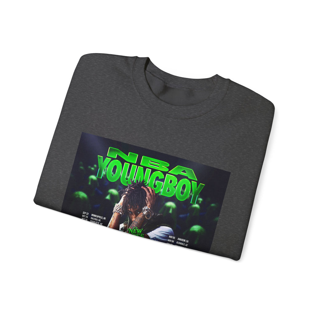 NBA YoungBoy Tour Crewneck Sweatshirt, Unisex Music Apparel, Concert Sweatshirt, Hip-Hop Fashion, Streetwear Style, Gift for Fans