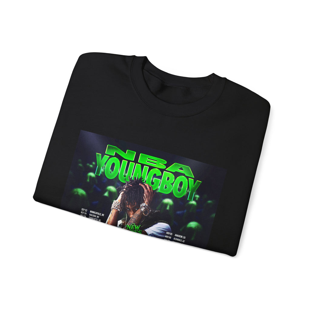 NBA YoungBoy Tour Crewneck Sweatshirt, Unisex Music Apparel, Concert Sweatshirt, Hip-Hop Fashion, Streetwear Style, Gift for Fans