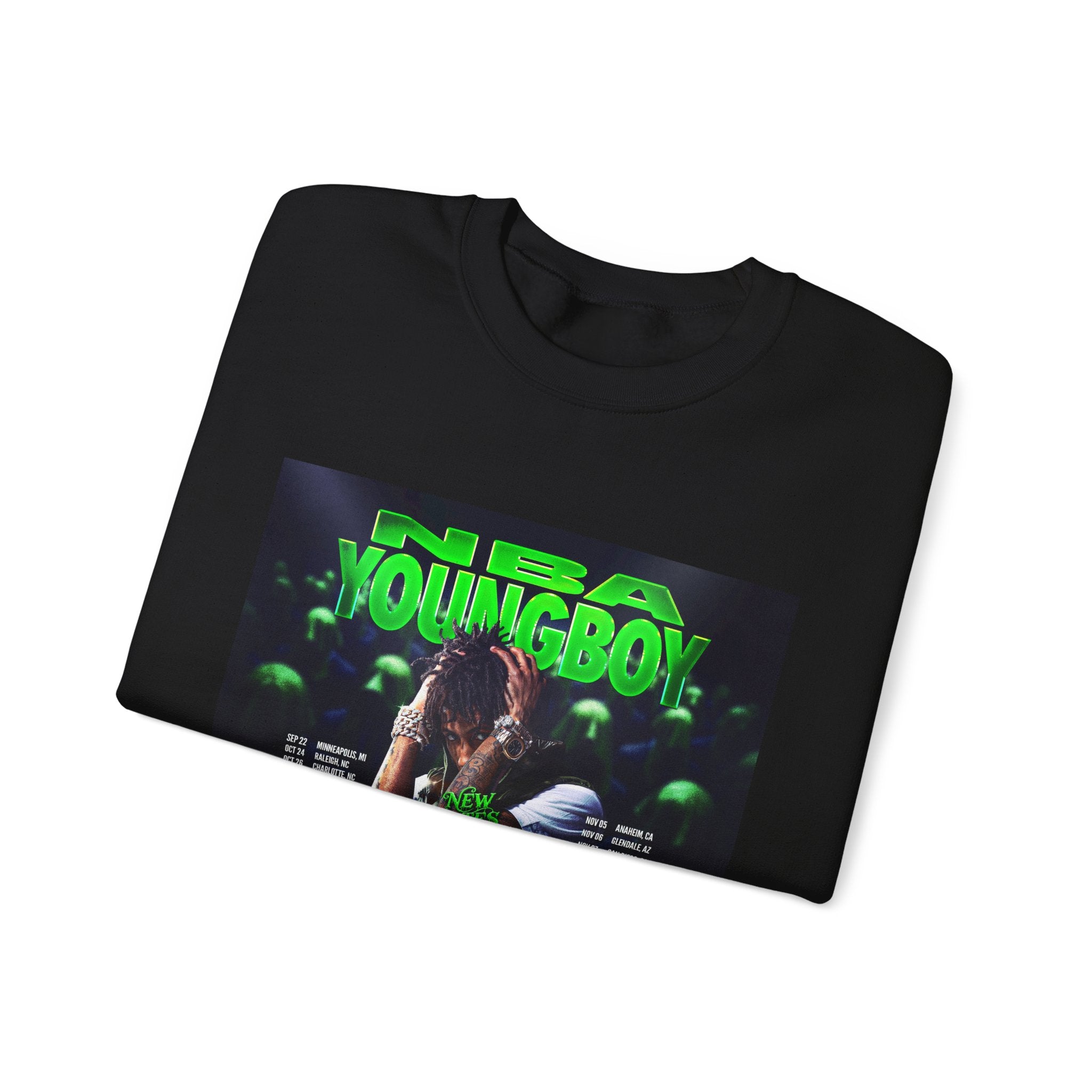NBA YoungBoy Tour Crewneck Sweatshirt, Unisex Music Apparel, Concert Sweatshirt, Hip-Hop Fashion, Streetwear Style, Gift for Fans