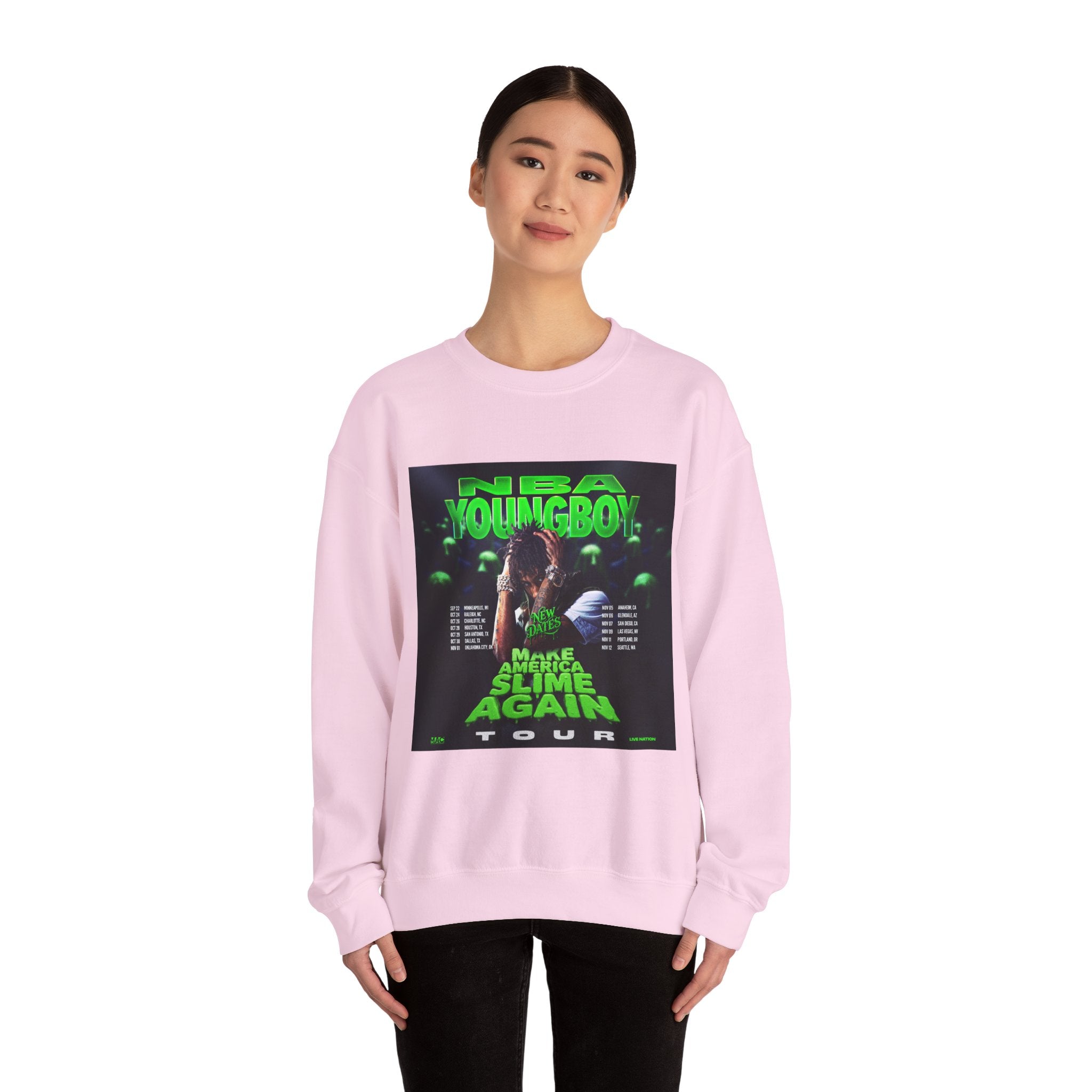 NBA YoungBoy Tour Crewneck Sweatshirt, Unisex Music Apparel, Concert Sweatshirt, Hip-Hop Fashion, Streetwear Style, Gift for Fans